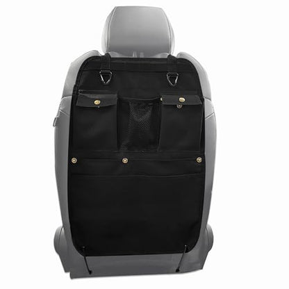 Organizador de respaldo de asiento de coche negro con múltip