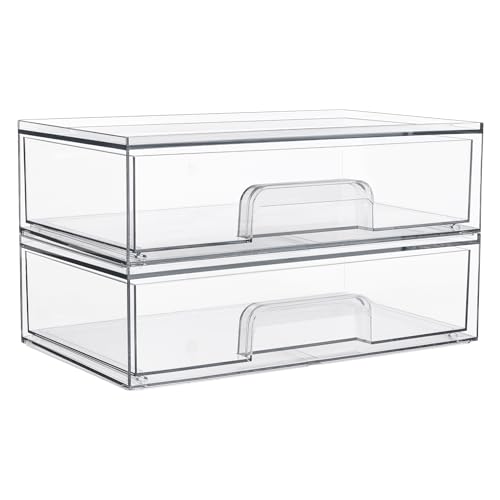 Vtopmart - Cajones de almacenamiento apilables transparentes