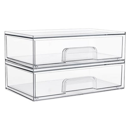 Vtopmart - Cajones de almacenamiento apilables transparentes