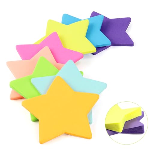 Yuntop Notas adhesivas con forma de estrella de 8 colores, 2