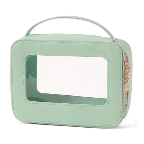 Bolsa de maquillaje transparente con asa, bolsa grande de as