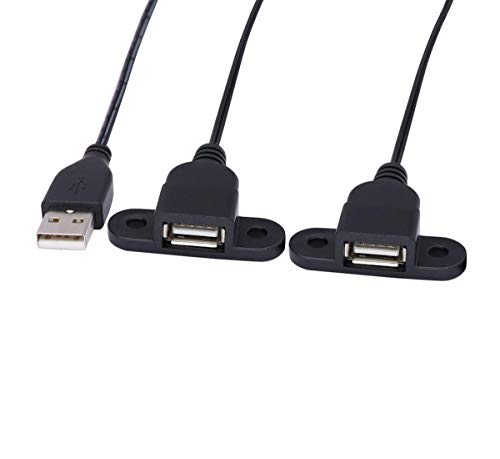 Cable de extensión de carga USB 2.0 macho a doble hembra, me