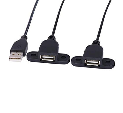 Cable de extensión de carga USB 2.0 macho a doble hembra, me