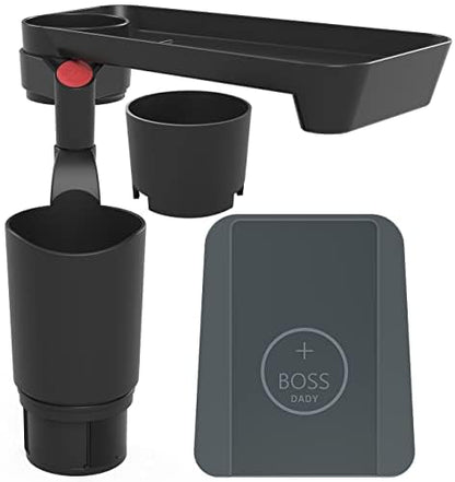 Adaptador expansor de portavasos para automóvil con bandeja