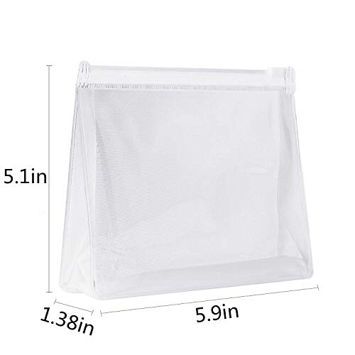 Pequeña bolsa de cosméticos transparente con cremallera, (5.