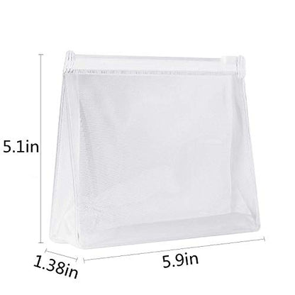 Pequeña bolsa de cosméticos transparente con cremallera, (5.