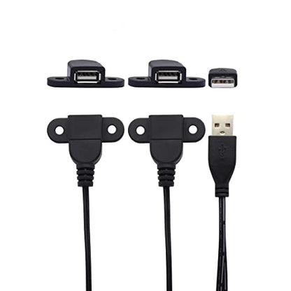 Cable de extensión de carga USB 2.0 macho a doble hembra, me