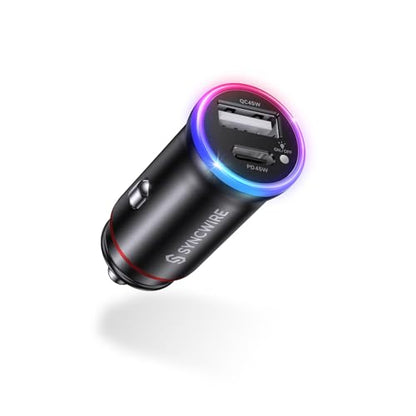 SYNCWIRE Cargador de coche USB C de 90 W [PD 45 W y QC 45 W]