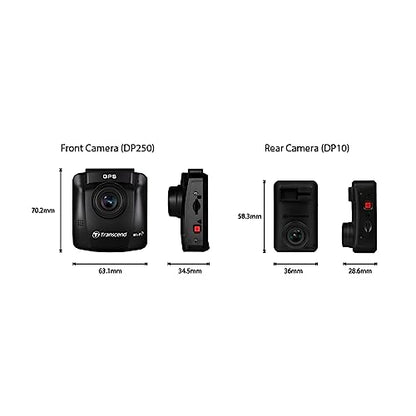 Transcend 32 GB, cámara dual para tablero frontal y trasera