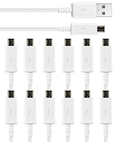 [Paquete de 12 cables micro USB a granel – 1 M/3.3 pies de c