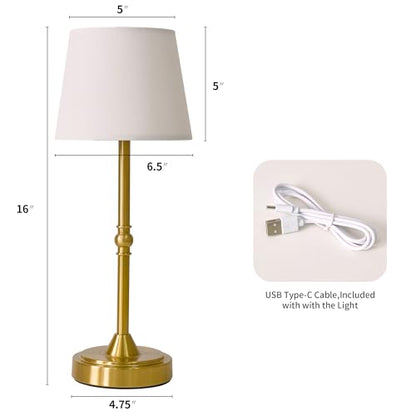 Oneach Juego de 2 lámparas de mesa LED inalámbricas de 16 pu