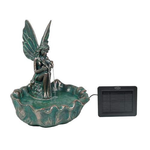 ZMG Angel Fairy - Fuente de agua solar de 14 pulgadas para e