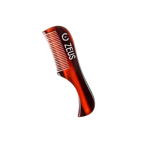 ZEUS Peine de bigote hecho a mano, dientes finos, celulosa d