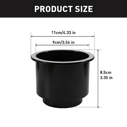 4 piezas de plástico negro para portavasos de bebidas, inser