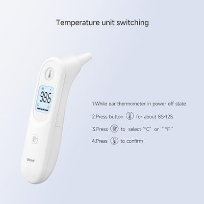 yuwell Termómetro, termómetro digital de oído para adultos,
