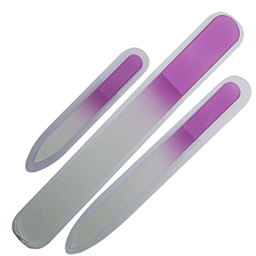 Limas de uñas de vidrio con estuche, juego de manicura para
