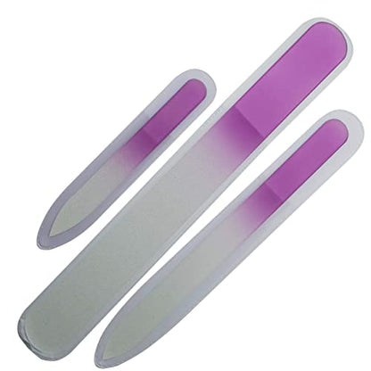 Limas de uñas de vidrio con estuche, juego de manicura para