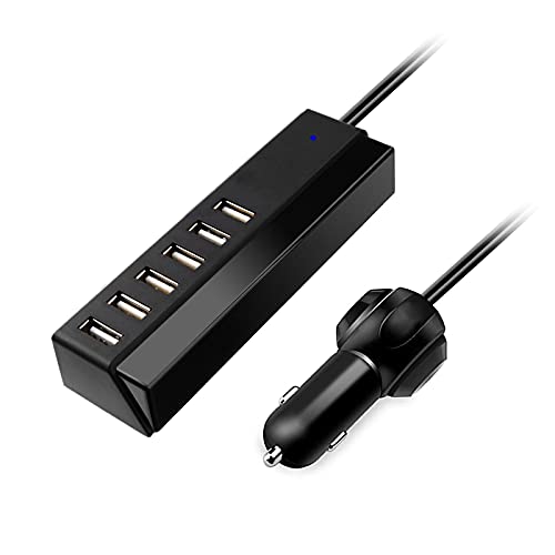 Cargador de coche USB, 6 puertos rápido 65 W cargador de coc
