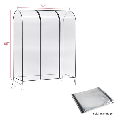 Zilink Funda transparente de 50 pulgadas para perchero a pru