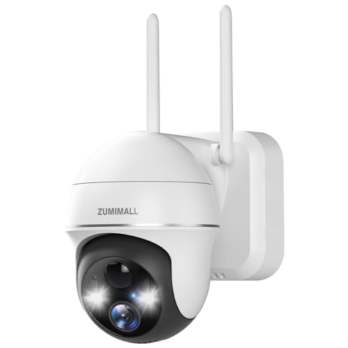 ZUMIMALL - Cámara de seguridad 2K WiFi inalámbrica para exte
