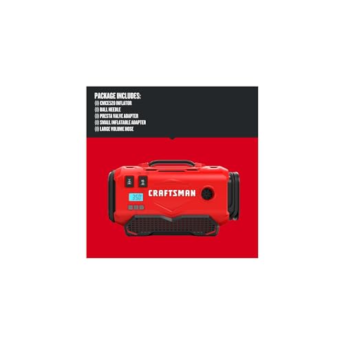 CRAFTSMAN Inflador de neumáticos V20, compresor de aire port