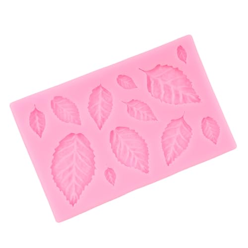 Molde de silicona de hojas de flor de rosa para decoración d