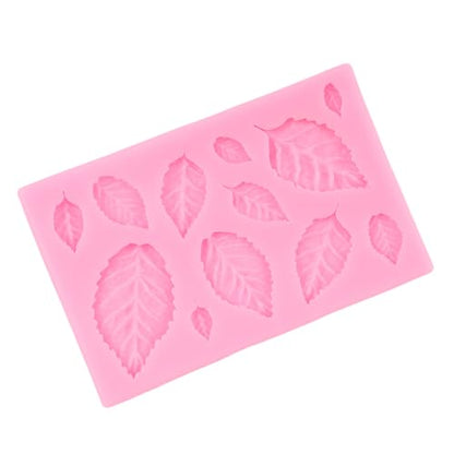 Molde de silicona de hojas de flor de rosa para decoración d