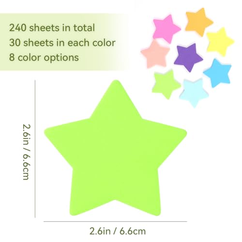 Yuntop Notas adhesivas con forma de estrella de 8 colores, 2