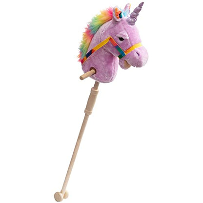 HollyHOME Caballo de palo de unicornio hecho a mano, caballo de pasati