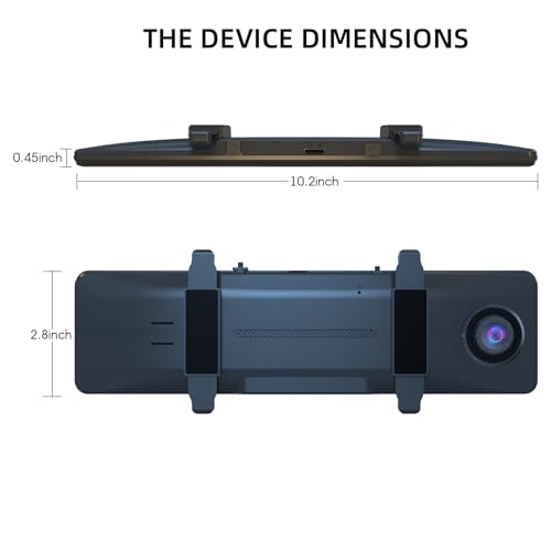 Cámara de espejo retrovisor, Dash Cam, 11.26 pulgadas 4K UHD