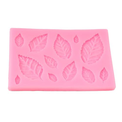 Molde de silicona de hojas de flor de rosa para decoración d