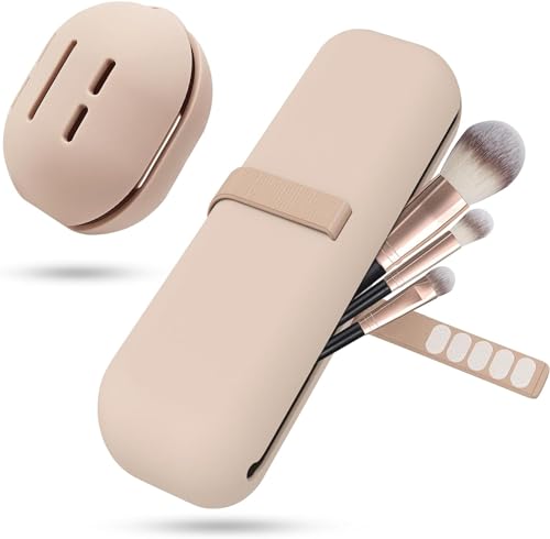 Porta brochas de maquillaje de silicona sin olor, bolsa de c