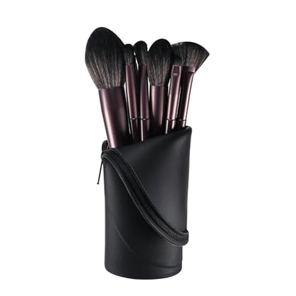 Estuche portátil para brochas de maquillaje, de piel sintéti