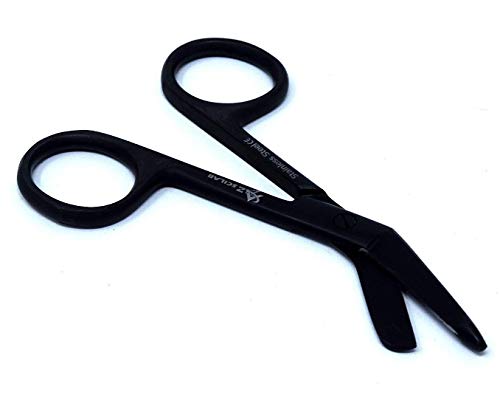 Tijeras de vendaje de lister de color negro con revestimient