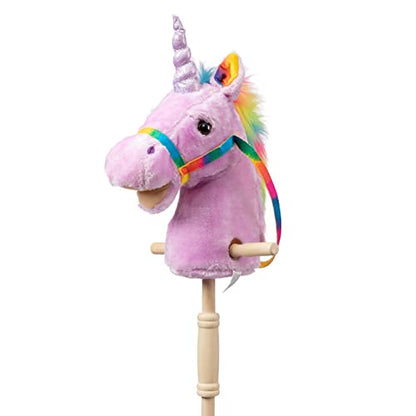 HollyHOME Caballo de palo de unicornio hecho a mano, caballo de pasati