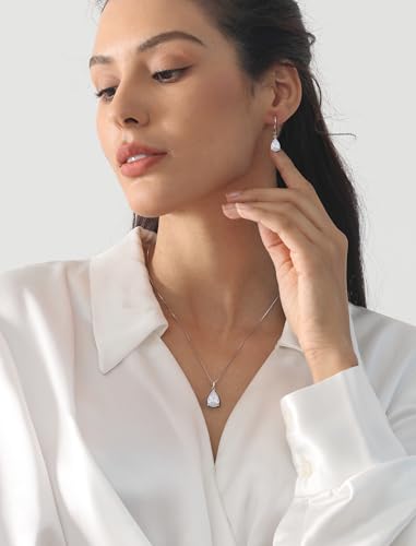 YL Collar de lágrima de plata de ley 925 con colgante solita