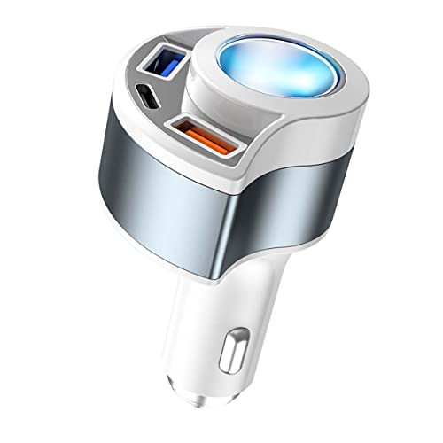 [QC3.0 y 4 en 1] Adaptador de cargador de coche USB, adaptad