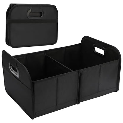 Organizador de maletero de automóvil, plegable, negro, 18.5