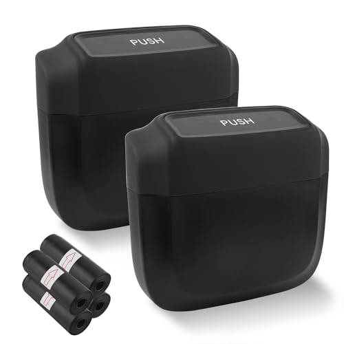 2 botes de basura para automóvil con tapa + 60 bolsas de bas