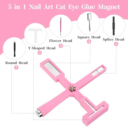 Imán de uñas 5 en 1 multifunción para manicura de gato, con