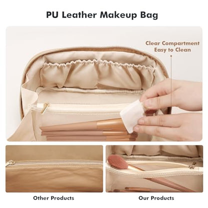 Prite Bolsa de maquillaje de viaje para mujer, bolsa de cosm