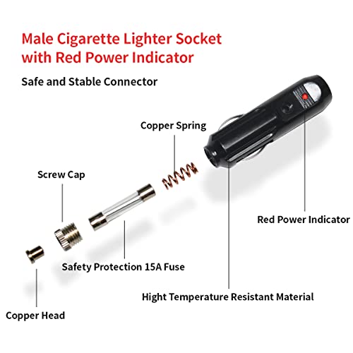 14AWG SAE a encendedor de cigarrillos de coche 12V enchufe m