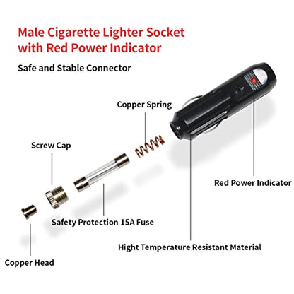 14AWG SAE a encendedor de cigarrillos de coche 12V enchufe m