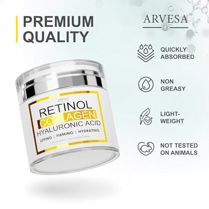 Crema de retinol para la cara, hidratante facial con colágen