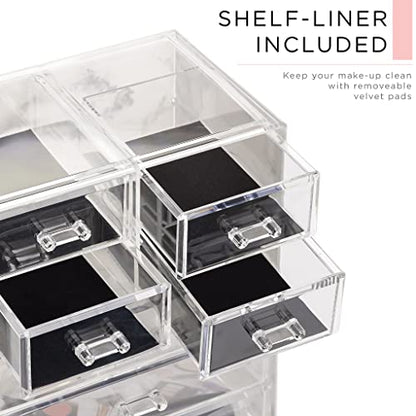 Sorbus Organizador de maquillaje cosmético transparente, alm