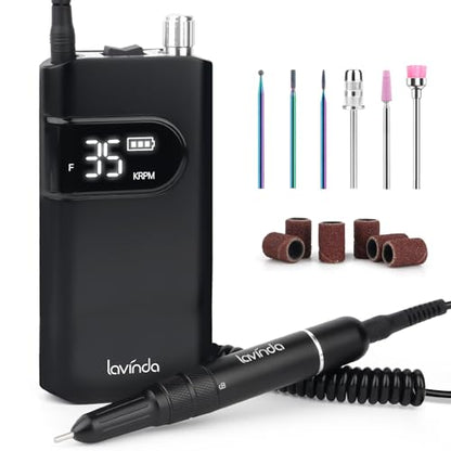 Lavinda Taladro de uñas eléctrico de 35000 RPM, máquina prof