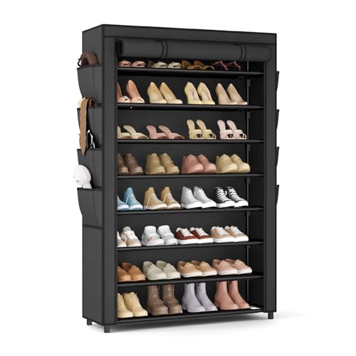 Zapatero con tapa, organizador de zapatos de 8 niveles de al