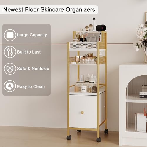 Carrito organizador de maquillaje con cajones, organizadores