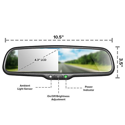 Master Tailgaters Espejo retrovisor original con pantalla LC
