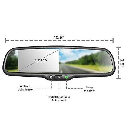 Master Tailgaters Espejo retrovisor original con pantalla LC